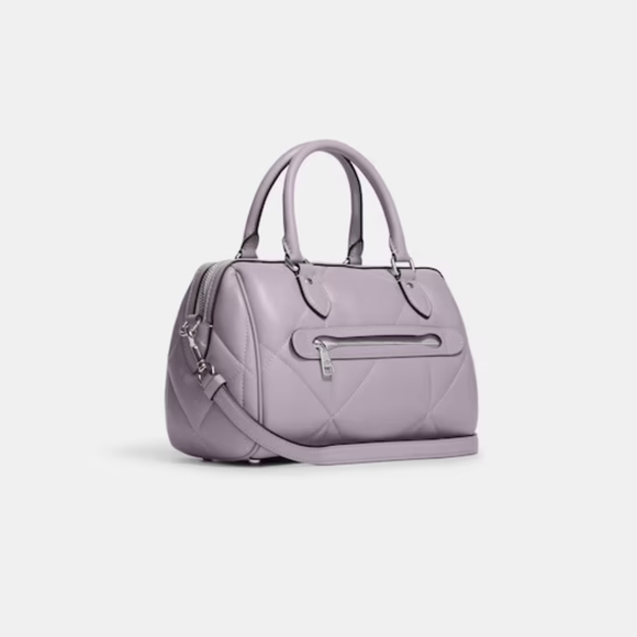 Brand New! Rowan Satchel With Puffy Diamond Quilting in Silver Mist - Picture 4 of 5